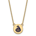 Sterling Silver Gold-plated LogoArt Sigma Sigma Sigma Sorority Symbol Small Color Enamel Pendant 18 inch Necklace