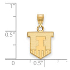 10k Gold LogoArt University of Illinois Victory Badge Small Pendant