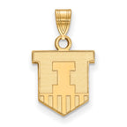 10k Gold LogoArt University of Illinois Victory Badge Small Pendant