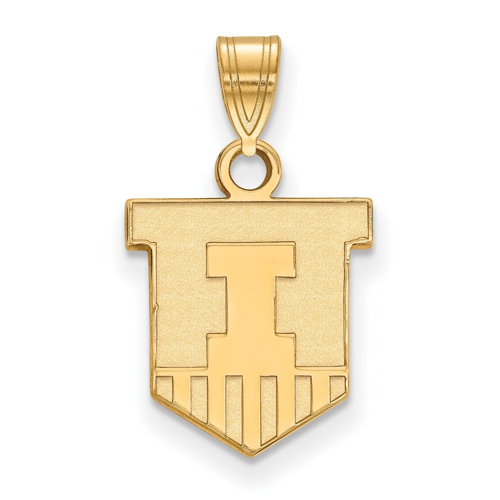 14k Gold LogoArt University of Illinois Victory Badge Small Pendant
