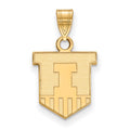 14k Gold LogoArt University of Illinois Victory Badge Small Pendant