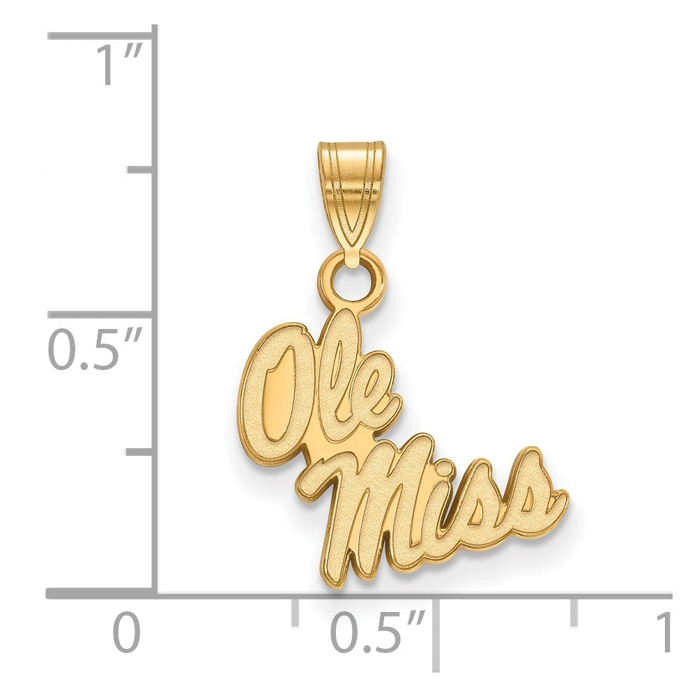 14k Gold LogoArt University of Mississippi Ole Miss Small Pendant