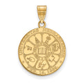 Sterling Silver Gold-plated LogoArt University of Nebraska Large Crest Pendant
