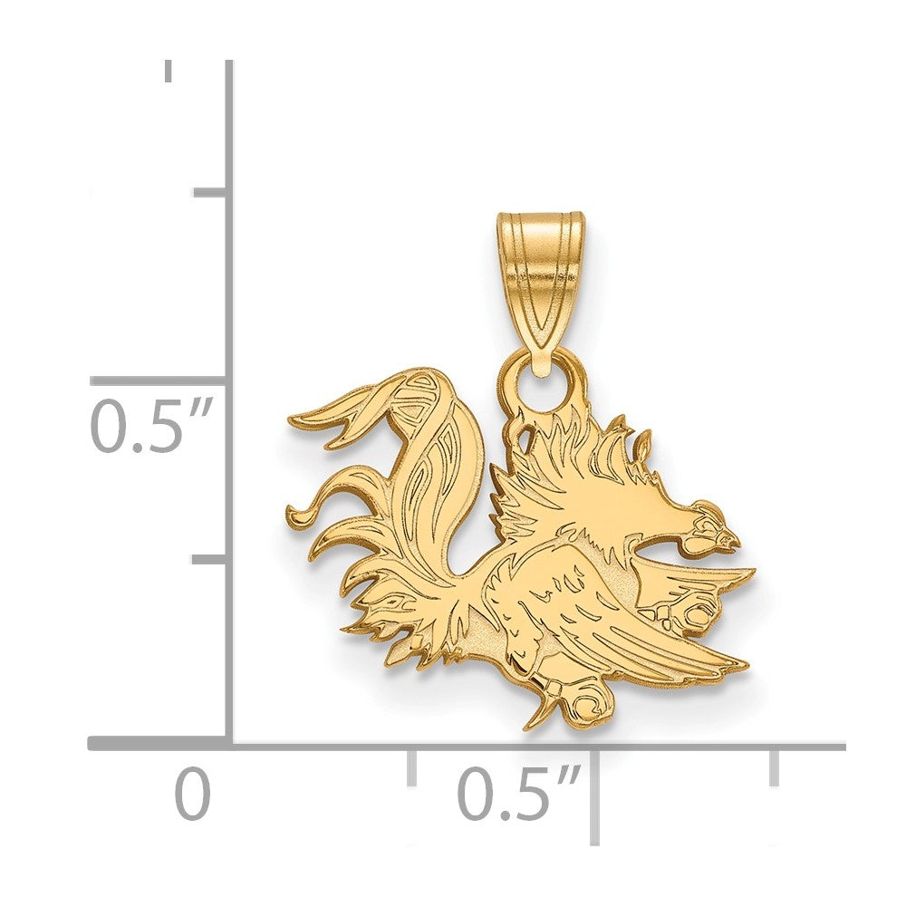 14k Gold LogoArt University of South Carolina Gamecock Small Pendant