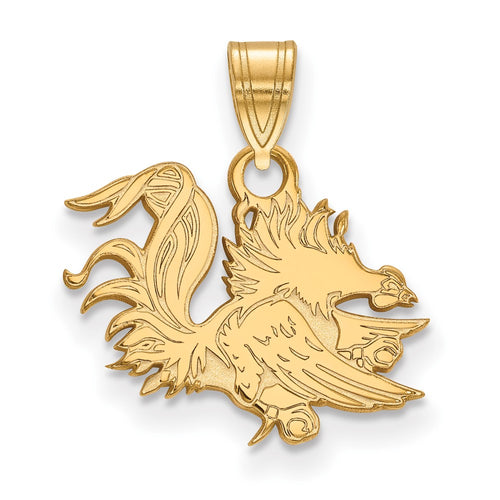 10k Gold LogoArt University of South Carolina Gamecock Small Pendant