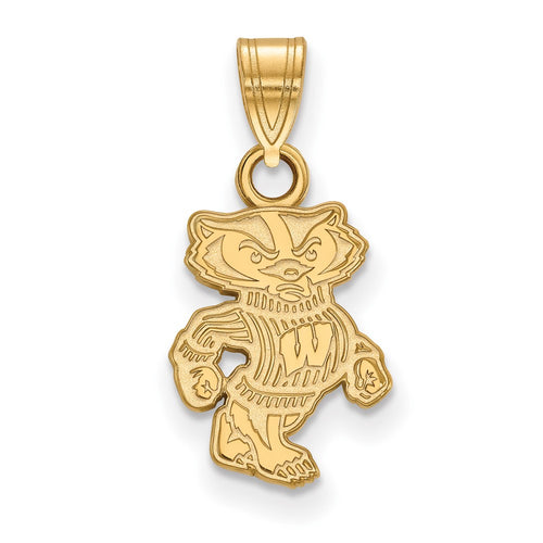 10k Gold LogoArt University of Wisconsin Badger Small Pendant