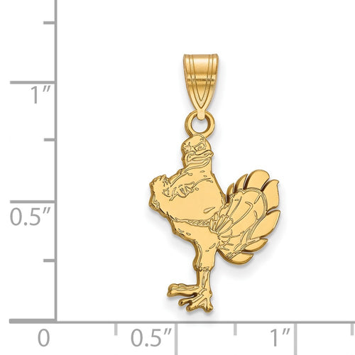 10k Gold LogoArt Virginia Tech HokieBird Large Pendant