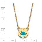 Sterling Silver Gold-plated LogoArt Zeta Tau Alpha Sorority Symbol Small Color Enamel Pendant 18 inch Necklace
