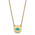 Sterling Silver Gold-plated LogoArt Zeta Tau Alpha Sorority Symbol Small Color Enamel Pendant 18 inch Necklace