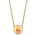 Sterling Silver Gold-plated LogoArt Alpha Chi Omega Sorority Symbol Large Color Enamel Pendant 18 inch Necklace