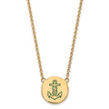 Sterling Silver Gold-plated LogoArt Alpha Sigma Tau Sorority Symbol Large Color Enamel Pendant 18 inch Necklace