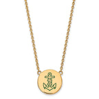 Sterling Silver Gold-plated LogoArt Alpha Sigma Tau Sorority Symbol Large Color Enamel Pendant 18 inch Necklace