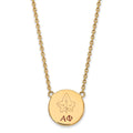 Sterling Silver Gold-plated LogoArt Alpha Phi Sorority Symbol Large Color Enamel Pendant 18 inch Necklace