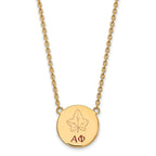 Sterling Silver Gold-plated LogoArt Alpha Phi Sorority Symbol Large Color Enamel Pendant 18 inch Necklace