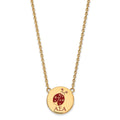 Sterling Silver Gold-plated LogoArt Alpha Sigma Alpha Sorority Symbol Large Color Enamel Pendant 18 inch Necklace