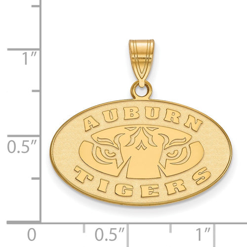 10k Gold LogoArt Auburn Tigers Medium Pendant