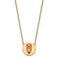Sterling Silver Gold-plated LogoArt Chi Omega Sorority Symbol Large Color Enamel Pendant 18 inch Necklace