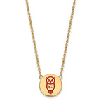 Sterling Silver Gold-plated LogoArt Chi Omega Sorority Symbol Large Color Enamel Pendant 18 inch Necklace