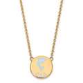 Sterling Silver Gold-plated LogoArt Delta Delta Delta Sorority Symbol Large Color Enamel Pendant 18 inch Necklace