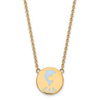 Sterling Silver Gold-plated LogoArt Delta Delta Delta Sorority Symbol Large Color Enamel Pendant 18 inch Necklace