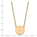 Sterling Silver Gold-plated LogoArt Delta Gamma Sorority Symbol Large Color Enamel Pendant 18 inch Necklace