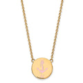 Sterling Silver Gold-plated LogoArt Delta Gamma Sorority Symbol Large Color Enamel Pendant 18 inch Necklace