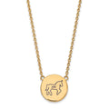 Sterling Silver Gold-plated LogoArt Delta Phi Epsilon Sorority Symbol Large Color Enamel Pendant 18 inch Necklace