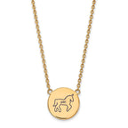 Sterling Silver Gold-plated LogoArt Delta Phi Epsilon Sorority Symbol Large Color Enamel Pendant 18 inch Necklace