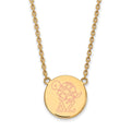 Sterling Silver Gold-plated LogoArt Delta Zeta Sorority Symbol Large Color Enamel Pendant 18 inch Necklace