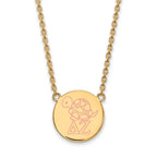 Sterling Silver Gold-plated LogoArt Delta Zeta Sorority Symbol Large Color Enamel Pendant 18 inch Necklace