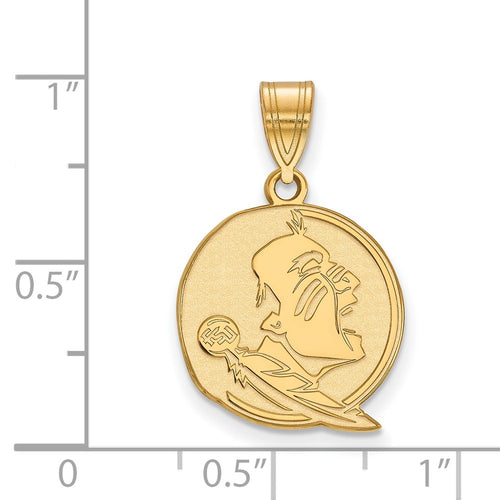 10k Gold LogoArt Florida State University Seminole Medium Pendant