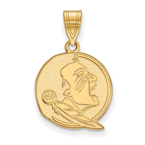 10k Gold LogoArt Florida State University Seminole Medium Pendant