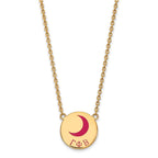 Sterling Silver Gold-plated LogoArt Gamma Phi Beta Sorority Symbol Large Color Enamel Pendant 18 inch Necklace