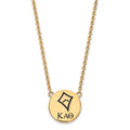 Sterling Silver Gold-plated LogoArt Kappa Alpha Theta Sorority Symbol Large Color Enamel Pendant 18 inch Necklace