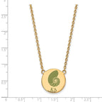 Sterling Silver Gold-plated LogoArt Kappa Delta Sorority Symbol Large Color Enamel Pendant 18 inch Necklace