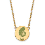 Sterling Silver Gold-plated LogoArt Kappa Delta Sorority Symbol Large Color Enamel Pendant 18 inch Necklace