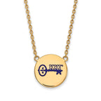 Sterling Silver Gold-plated LogoArt Kappa Kappa Gamma Sorority Symbol Large Color Enamel Pendant 18 inch Necklace