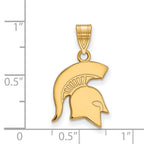 10k Gold LogoArt Michigan State University Spartan Medium Pendant