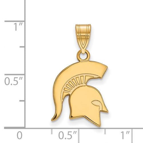10k Gold LogoArt Michigan State University Spartan Medium Pendant