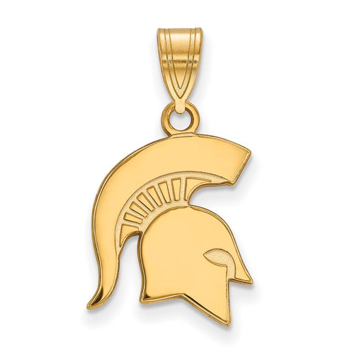 10k Gold LogoArt Michigan State University Spartan Medium Pendant