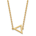 Sterling Silver Gold-plated LogoArt Miami University Ohio Small Triangle Pendant 18 inch Necklace
