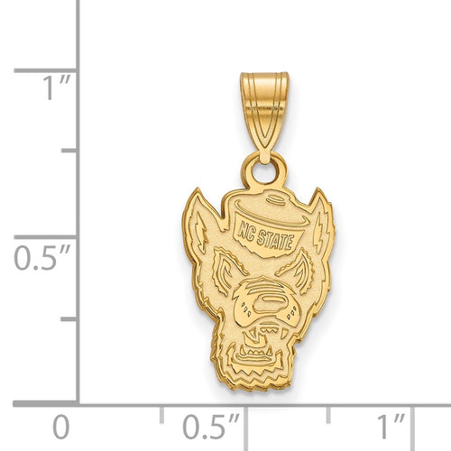 10k Gold LogoArt North Carolina State University Wolf Medium Pendant