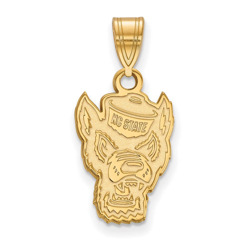 10k Gold LogoArt North Carolina State University Wolf Medium Pendant
