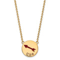 Sterling Silver Gold-plated LogoArt Pi Beta Phi Sorority Symbol Large Color Enamel Pendant 18 inch Necklace