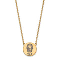 Sterling Silver Gold-plated LogoArt Phi Sigma Sigma Sorority Symbol Large Color Enamel Pendant 18 inch Necklace