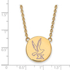 Sterling Silver Gold-plated LogoArt Sigma Kappa Sorority Symbol Large Color Enamel Pendant 18 inch Necklace