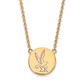 Sterling Silver Gold-plated LogoArt Sigma Kappa Sorority Symbol Large Color Enamel Pendant 18 inch Necklace