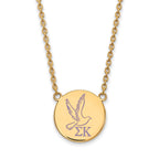 Sterling Silver Gold-plated LogoArt Sigma Kappa Sorority Symbol Large Color Enamel Pendant 18 inch Necklace