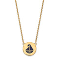 Sterling Silver Gold-plated LogoArt Sigma Sigma Sigma Sorority Symbol Large Color Enamel Pendant 18 inch Necklace