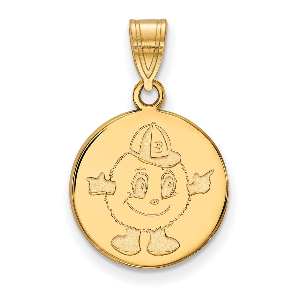 10k Gold LogoArt Syracuse University Mascot Medium Disc Pendant